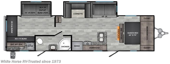 Floorplan of 2020 CrossRoads Zinger ZR-328SB