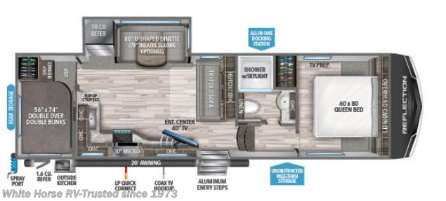 Floorplan of 2022 Grand Design Reflection 150 Series 278BH