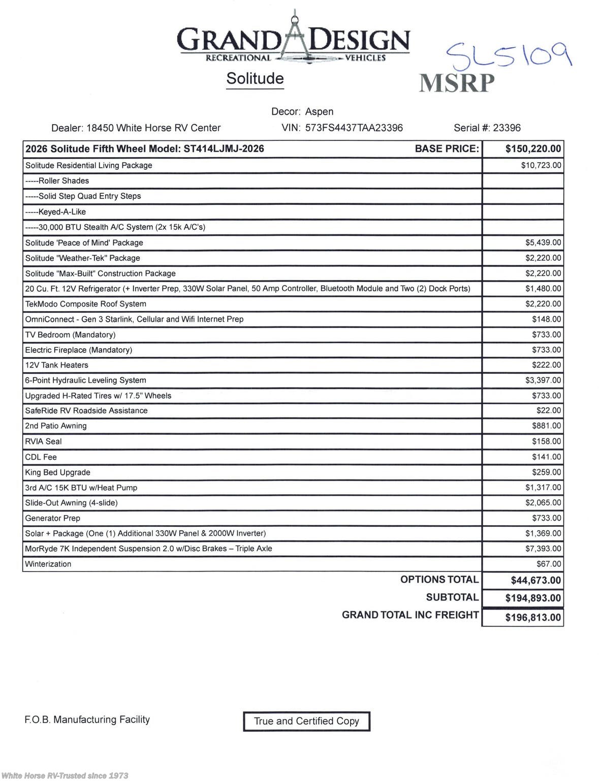 2026 Solitude 414LJMJ by Grand Design from White Horse RV Center in Egg Harbor City, New Jersey
