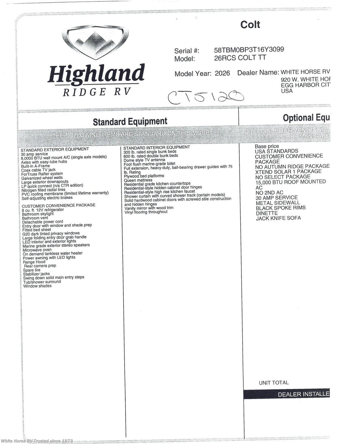 2026 Open Range Colt 26RCS by Highland Ridge from White Horse RV Center in Egg Harbor City, New Jersey