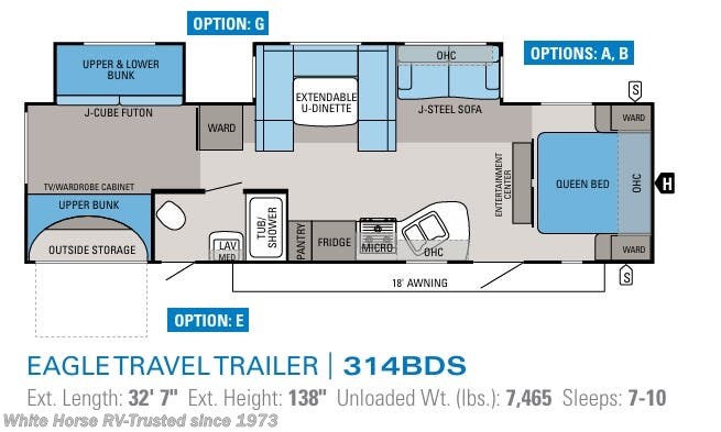 Floorplan of 2013 Jayco Eagle 314BDS