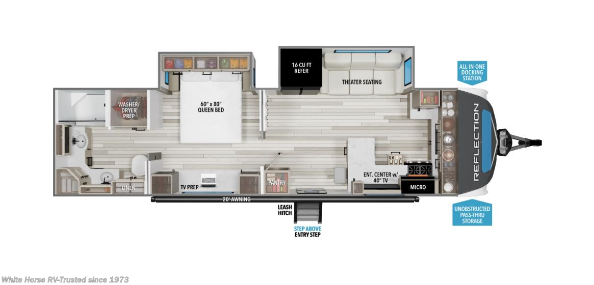 Floorplan of 2026 Grand Design Reflection 322FKTS