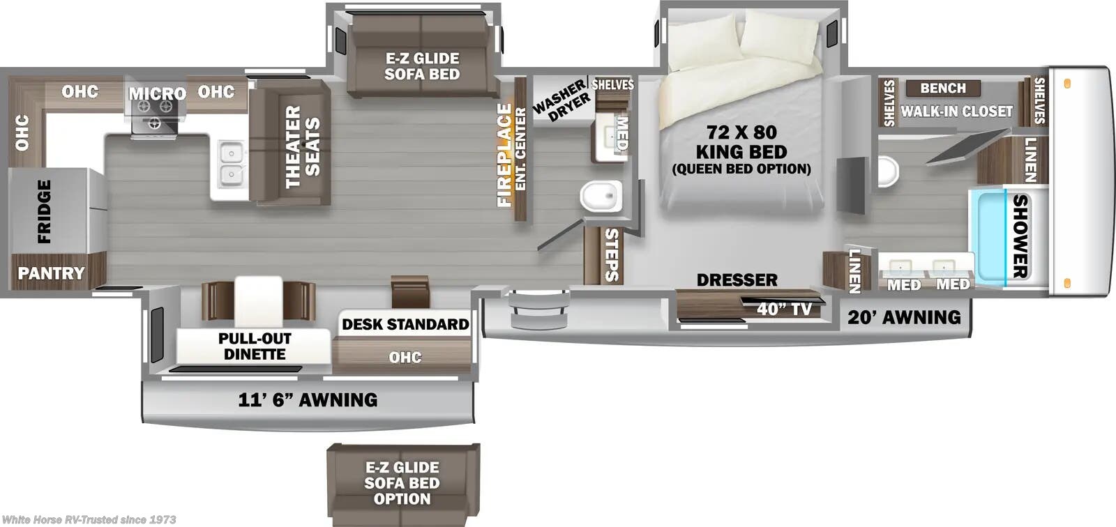 Floorplan of 2026 Forest River RiverStone 39RKFB