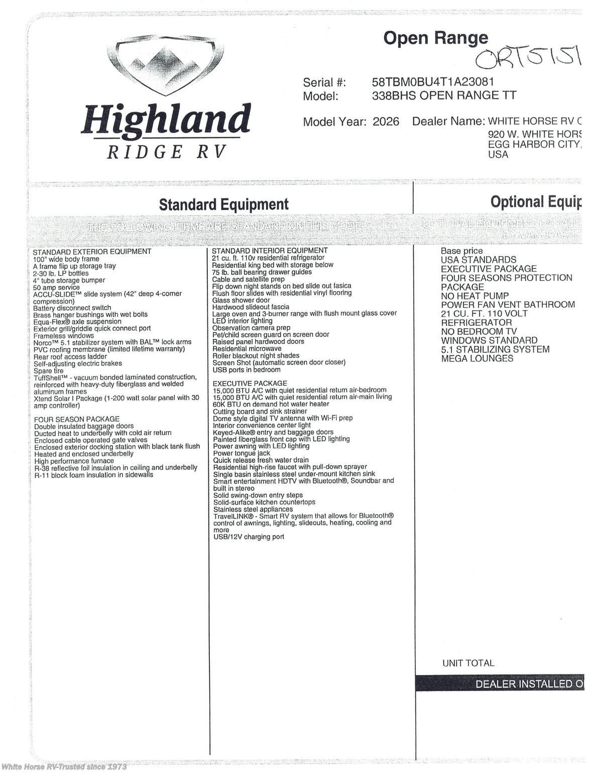 2026 Open Range 338BHS by Highland Ridge from White Horse RV Center in Egg Harbor City, New Jersey