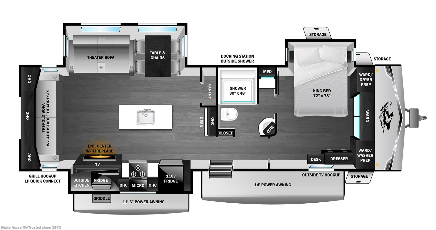Floorplan of 2026 Highland Ridge Open Range 322RLS