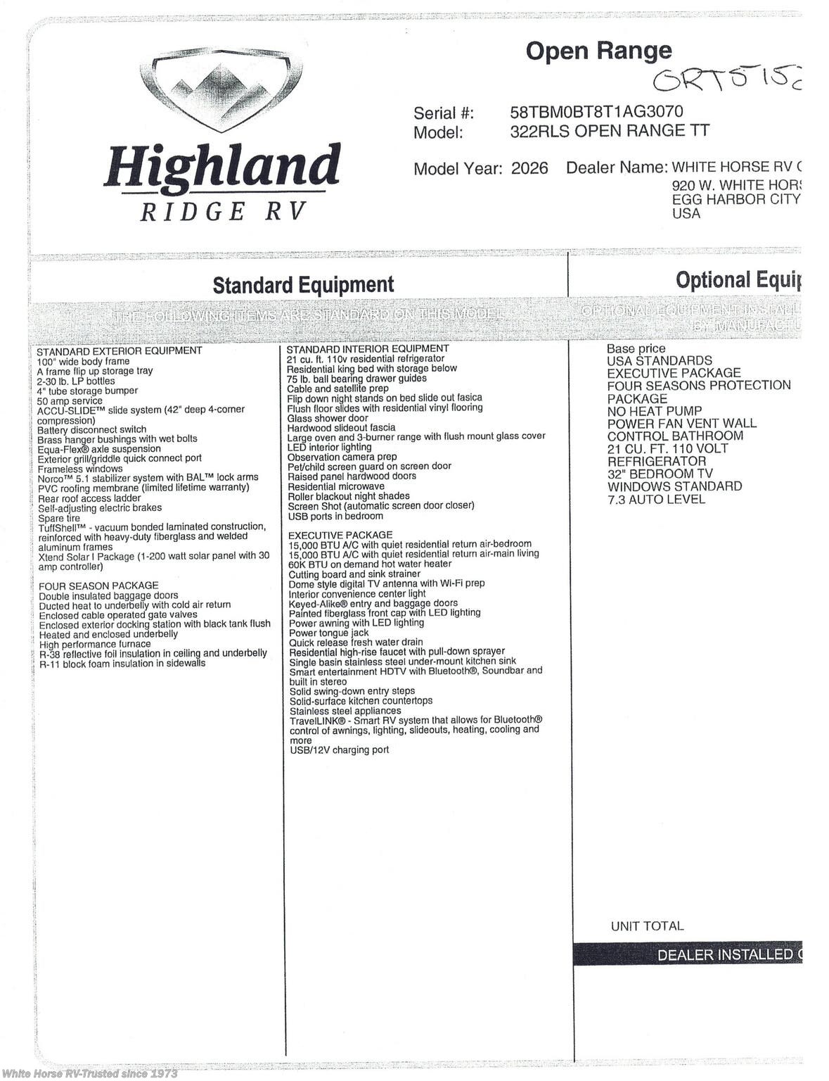 2026 Open Range 322RLS by Highland Ridge from White Horse RV Center in Egg Harbor City, New Jersey