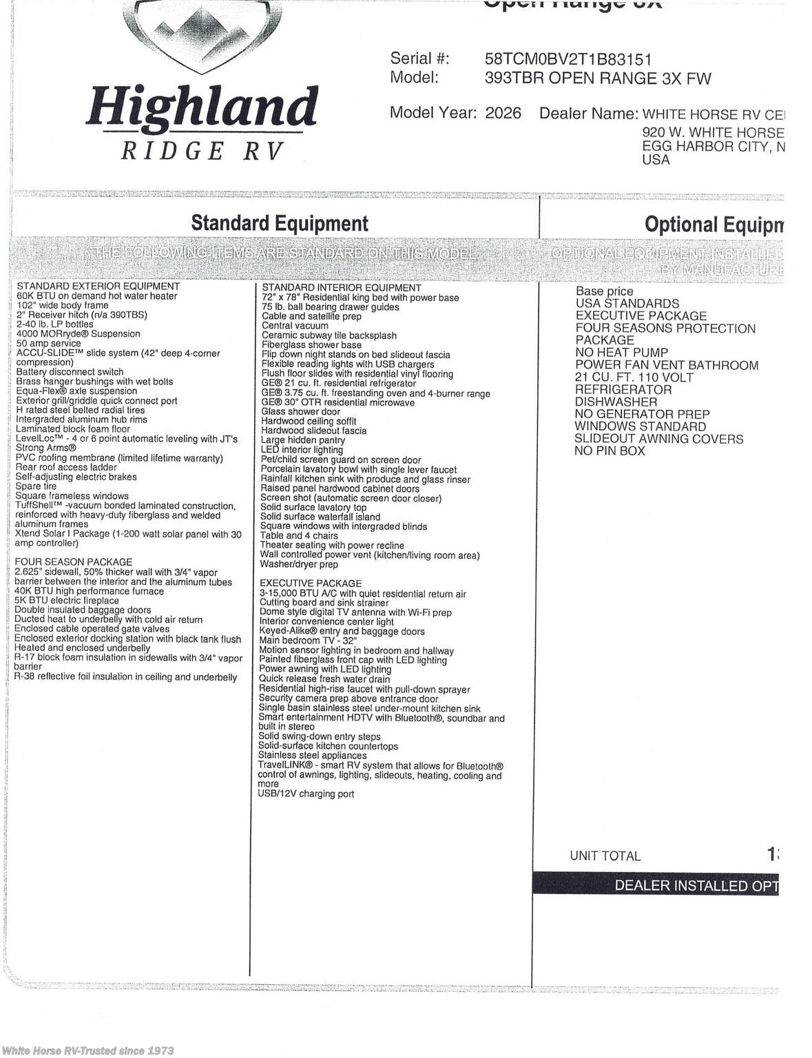 2026 Open Range 3X 393TBR by Highland Ridge from White Horse RV Center in Egg Harbor City, New Jersey