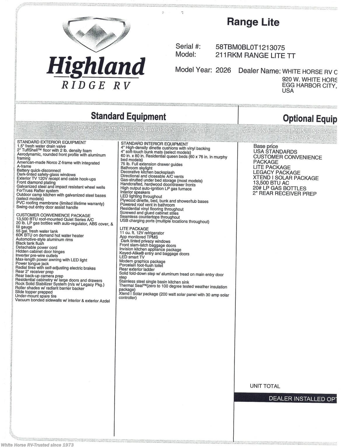 2026 Open Range Range Lite 211RKM by Highland Ridge from White Horse RV Center in Egg Harbor City, New Jersey