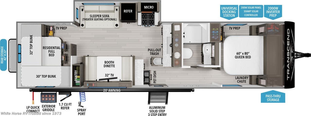 Floorplan of 2026 Grand Design Transcend 295QBT