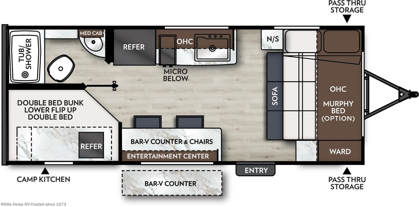 Floorplan of 2026 Coachmen Apex Nano 183BH
