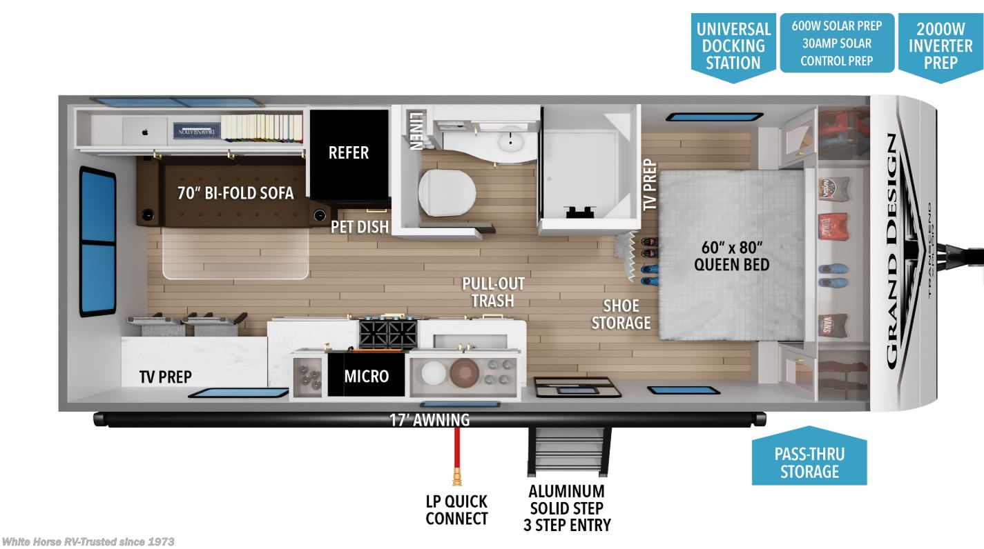 Floorplan of 2026 Grand Design Transcend Xplor 21RLX