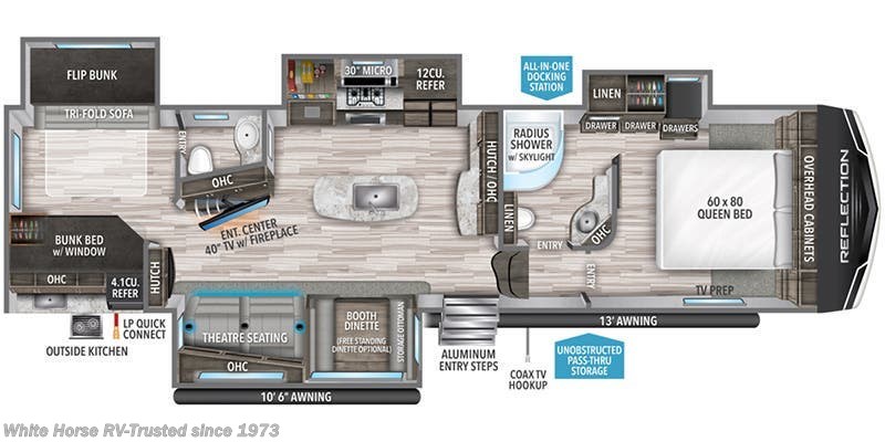 2021 Grand Design Reflection 311BHS - Used Fifth Wheel For Sale by White Horse RV Center in Egg Harbor City, New Jersey features Shower, Furnace, Dinette, Solar Prep, Booth Dinette