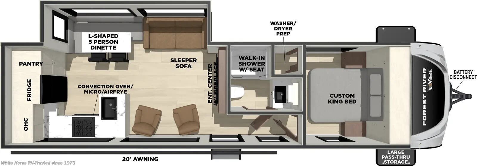 Floorplan of 2026 Forest River Vibe 2600RK