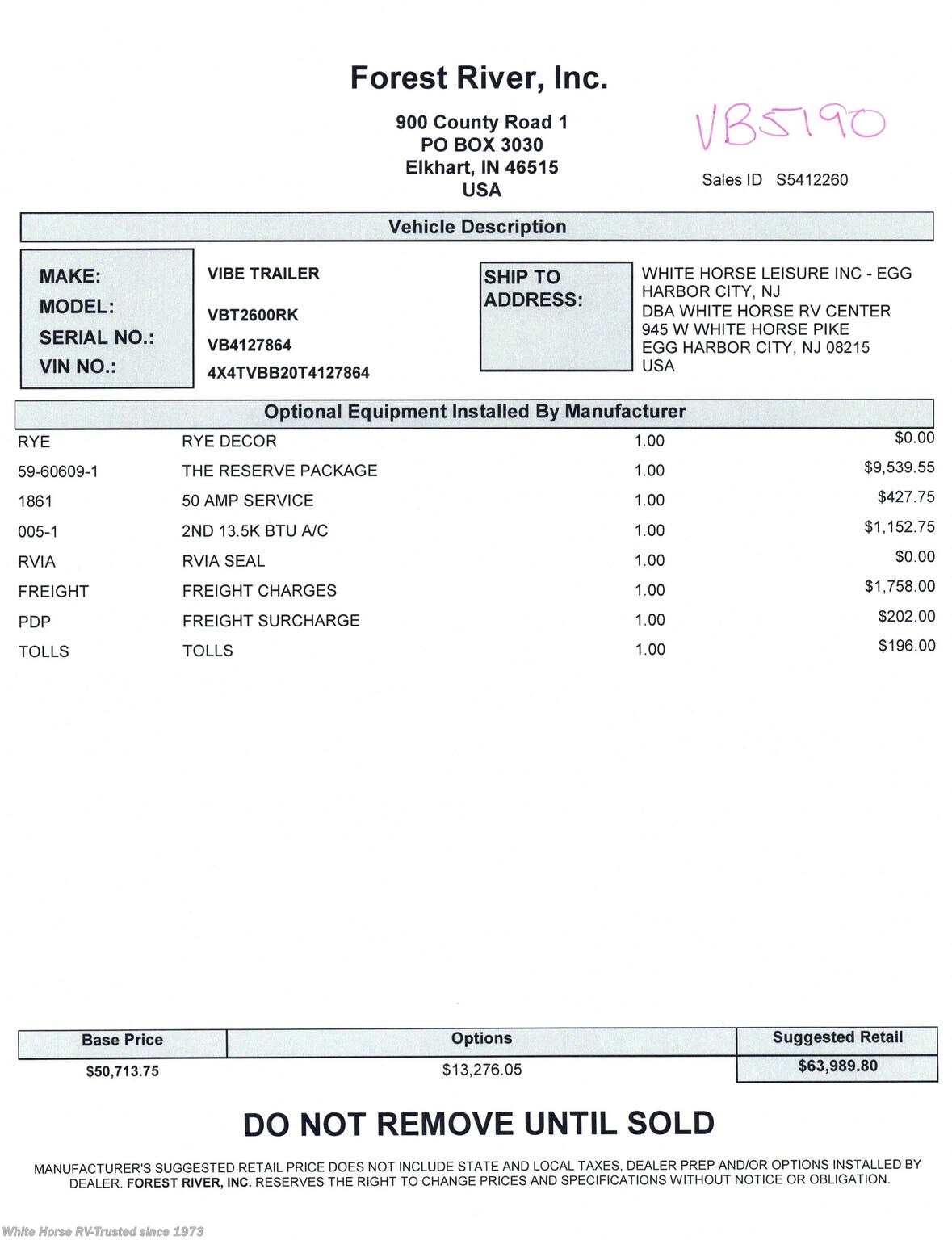 2026 Vibe 2600RK by Forest River from White Horse RV Center in Egg Harbor City, New Jersey