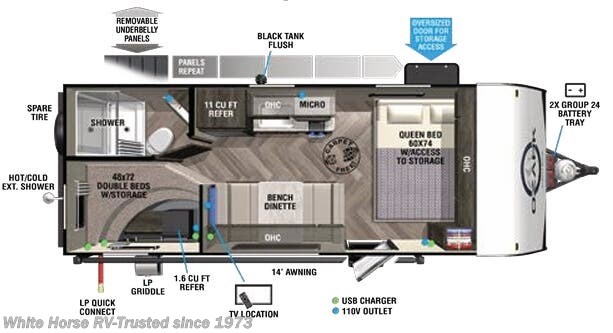 Floorplan of 2022 Forest River Ozark 1650BHK