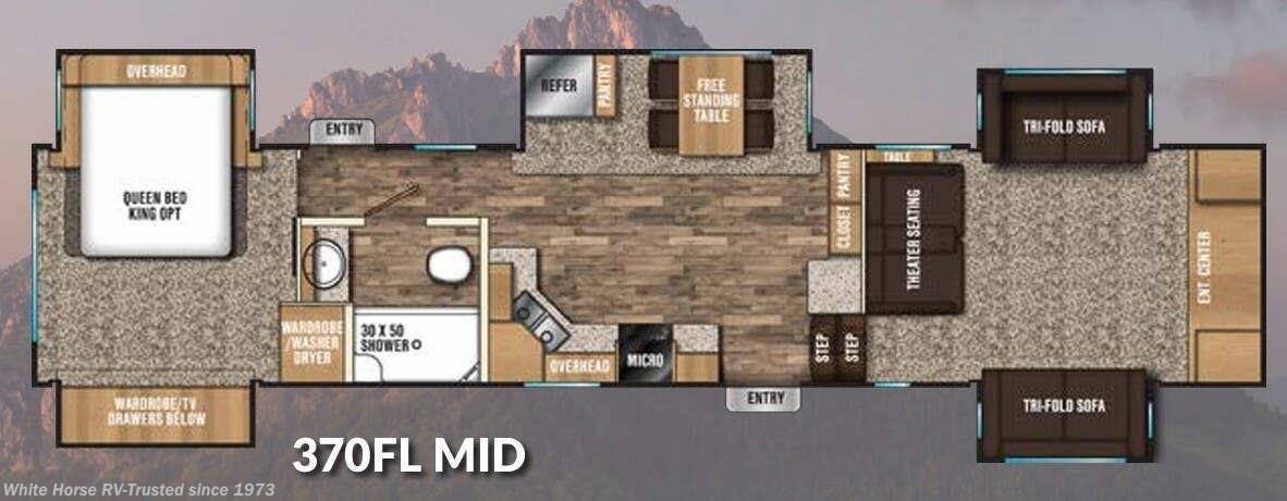 Floorplan of 2018 Coachmen Chaparral 370FL