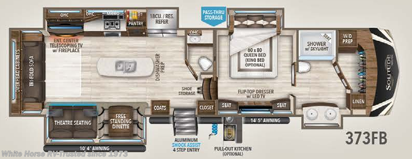 Floorplan of 2019 Grand Design Solitude 373FB-R