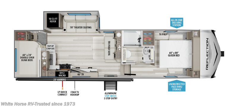 Floorplan of 2027 Grand Design Reflection 100 Series 27BH