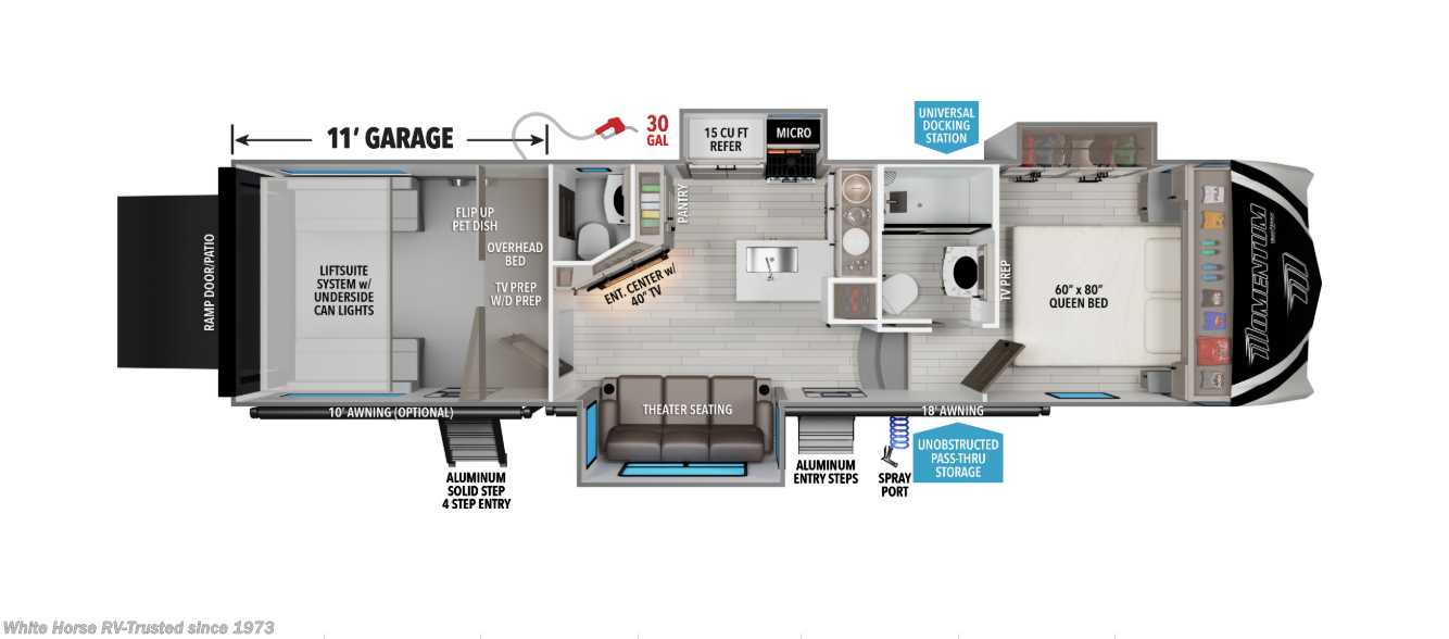 Floorplan of 2027 Grand Design Momentum G-Class 320G