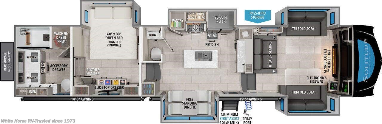 Floorplan of 2027 Grand Design Solitude 380FL