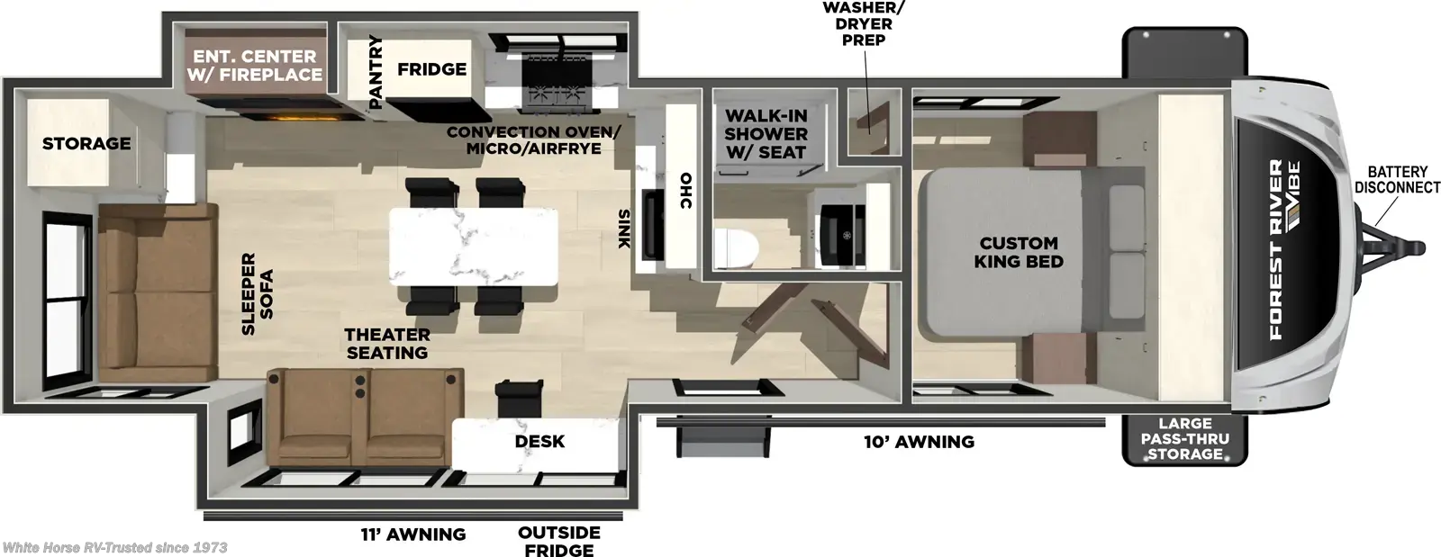 Floorplan of 2027 Forest River Vibe 2800RL