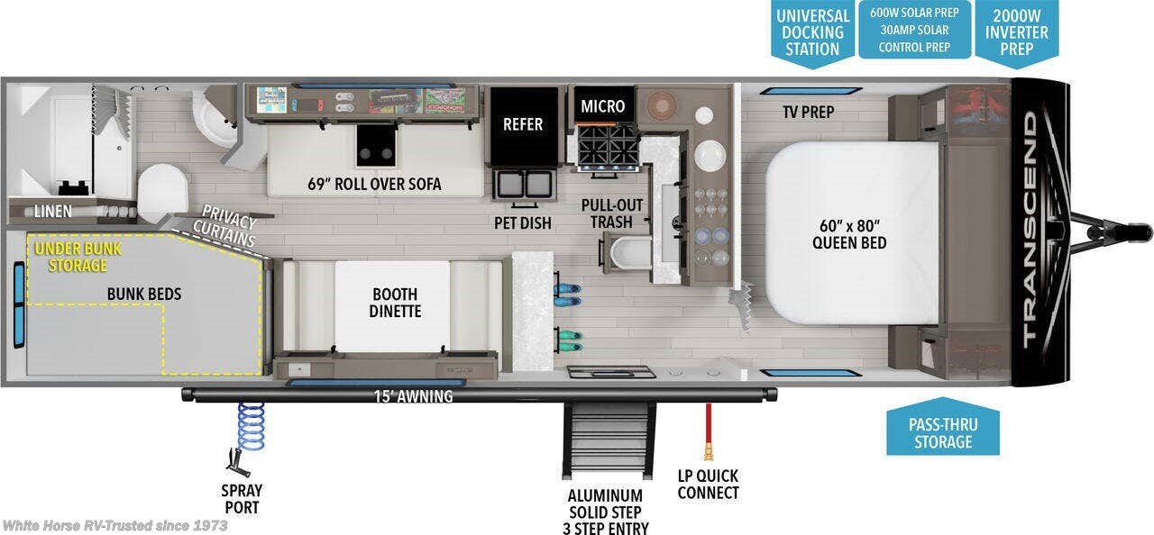 Floorplan of 2027 Grand Design Transcend Xplor 24BHX