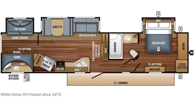 2018 Jayco Eagle 333BHOK - Used Travel Trailer For Sale by White Horse RV Center in Egg Harbor City, New Jersey features Ladder, Heated Underbelly, Washer/Dryer Prep, Bunk Beds, Outside Kitchen