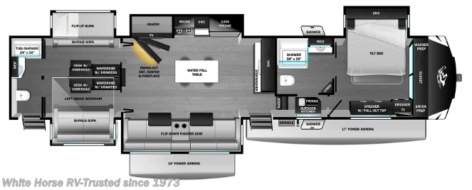 Floorplan of 2027 Highland Ridge Open Range 3X 393TBR
