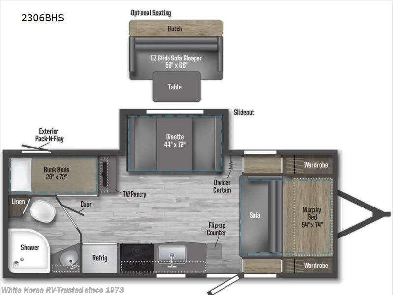 2022 Winnebago Micro Minnie 2306BHS - Used Travel Trailer For Sale by White Horse RV Center in Egg Harbor City, New Jersey features Water Heater, Refrigerator, Air Conditioning, Stove Top Burner, Ladder