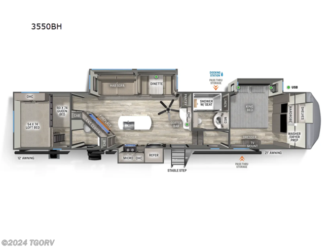 2024 Forest River Sandpiper 3550BH - New Fifth Wheel For Sale by TGORV in Greeley, Colorado