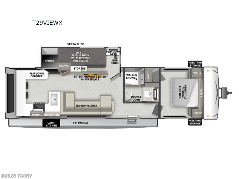 2025 Forest River Wildwood 29VIEWX - New Travel Trailer For Sale by TGORV in Greeley, Colorado features Slideout
