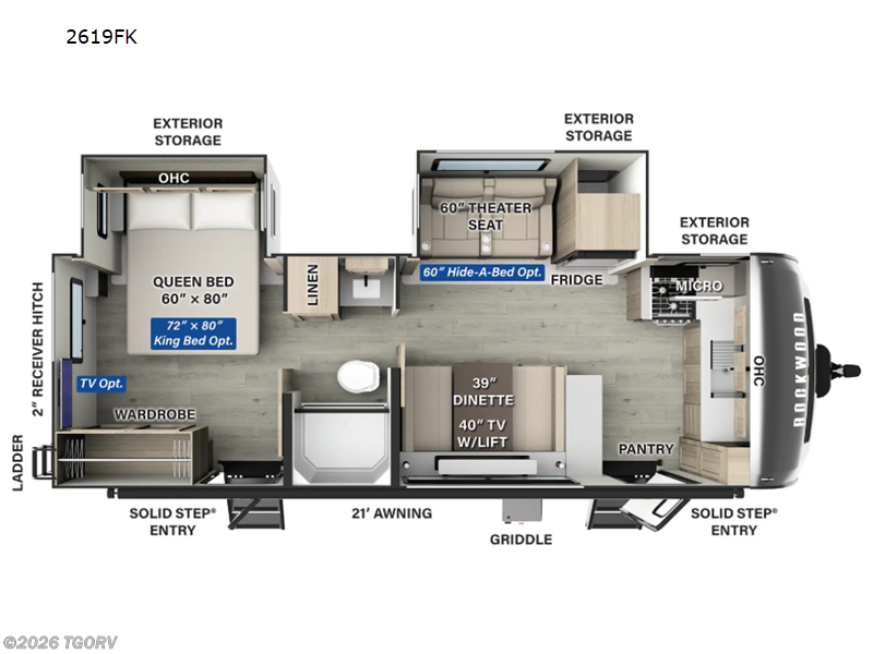 2026 Forest River Rockwood Ultra Lite 2619FK - New Travel Trailer For Sale by TGORV in Greeley, Colorado features Slideout