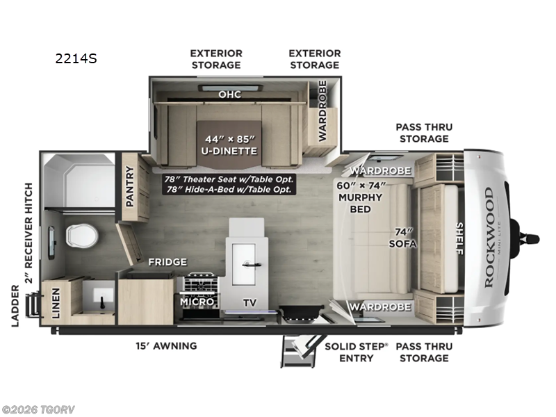2026 Forest River Rockwood Mini Lite 2214S - New Travel Trailer For Sale by TGORV in Greeley, Colorado features Slideout