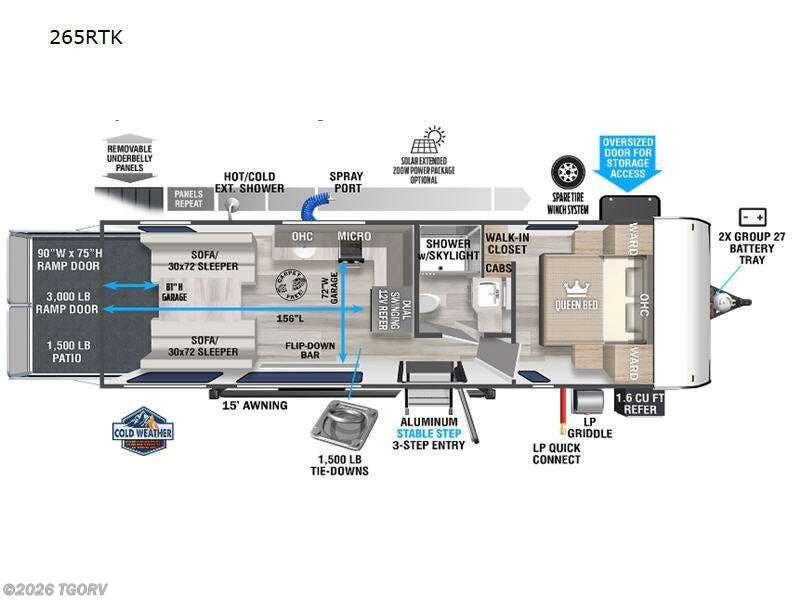 2023 Forest River Wildwood FSX 265RTK - Used Toy Hauler For Sale by TGORV in Greeley, Colorado