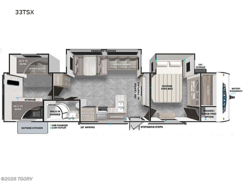 2023 Forest River Salem 33TSX - Used Travel Trailer For Sale by TGORV in Greeley, Colorado features Slideout
