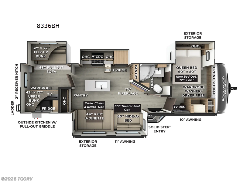 2026 Forest River Rockwood Signature 8336BH - New Travel Trailer For Sale by TGORV in Greeley, Colorado features Slideout
