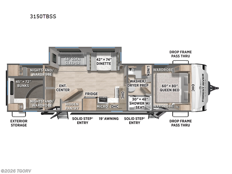 2026 Forest River Solaire 3150TBSS - New Travel Trailer For Sale by TGORV in Greeley, Colorado features Slideout