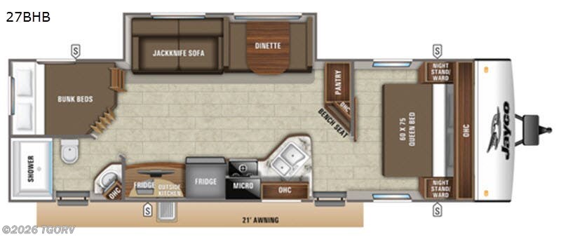 2020 Jayco Jay Feather 27BHB - Used Travel Trailer For Sale by TGORV in Greeley, Colorado features Slideout