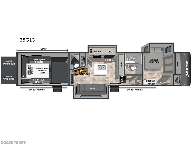 2026 Forest River XLR Nitro 35G13 - New Toy Hauler For Sale by TGORV in Greeley, Colorado features Slideout