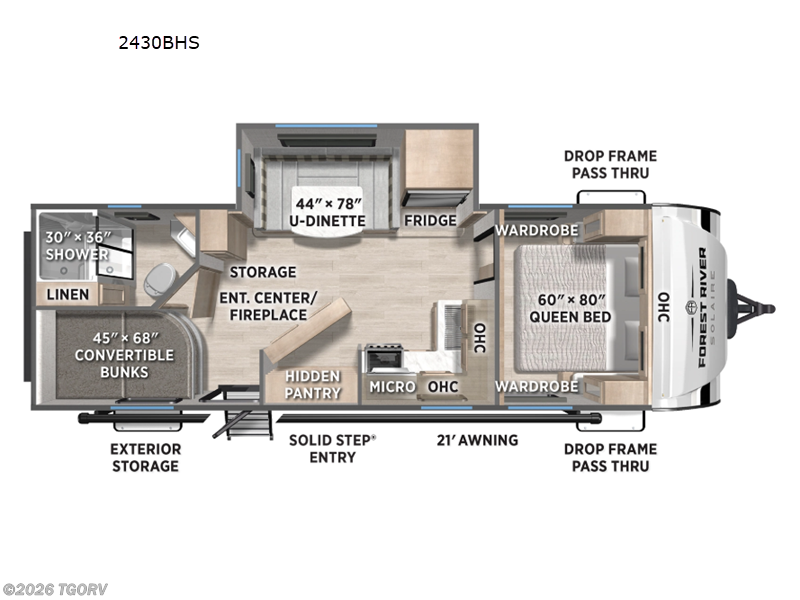 2026 Forest River Solaire 2430BHS - New Travel Trailer For Sale by TGORV in Greeley, Colorado features Slideout