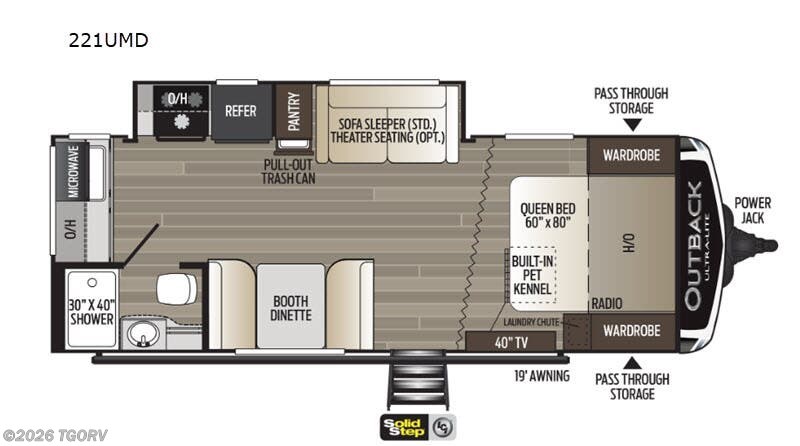 2020 Keystone Outback Ultra Lite 221UMD - Used Travel Trailer For Sale by TGORV in Greeley, Colorado features Slideout