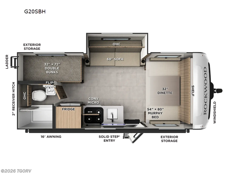 2027 Forest River Rockwood Geo Pro G20SBH - New Travel Trailer For Sale by TGORV in Greeley, Colorado features Slideout