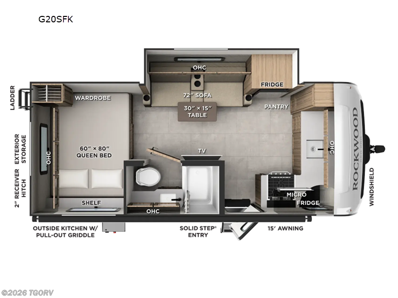 2027 Forest River Rockwood Geo Pro G20SFK - New Travel Trailer For Sale by TGORV in Greeley, Colorado features Slideout