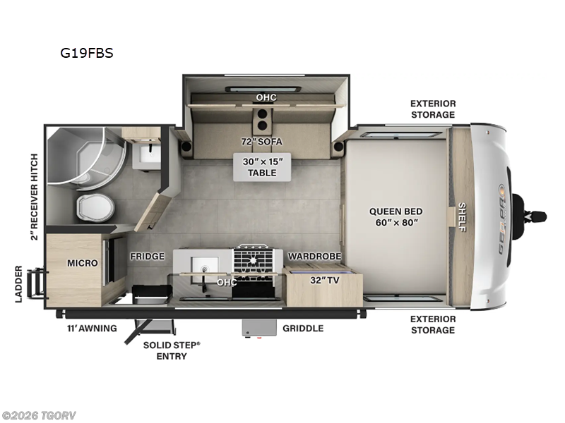 2025 Forest River Rockwood Geo Pro G19FBS - Used Travel Trailer For Sale by TGORV in Greeley, Colorado features Slideout