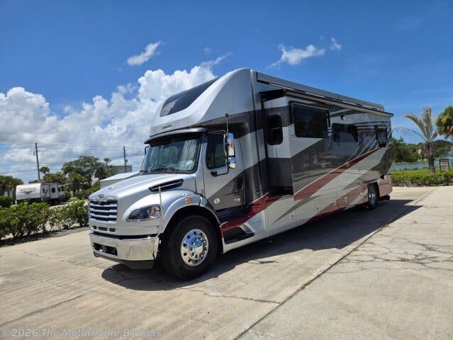 2024 Newmar Super Star 3731 - Used Super C For Sale by The Motorhome Brokers in Salisbury, Maryland features Bath & 1/2, Inverter, Queen Mattress, Overhead Cabinetry, Vanity