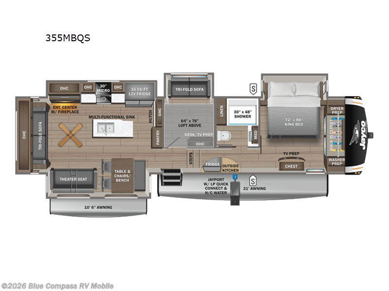 2026 Jayco Eagle 355MBQS - New Fifth Wheel For Sale by Blue Compass RV Mobile in Theodore, Alabama features Slideout