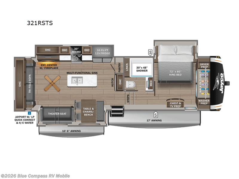 2026 Jayco Eagle 321RSTS - New Fifth Wheel For Sale by Blue Compass RV Mobile in Theodore, Alabama features Slideout