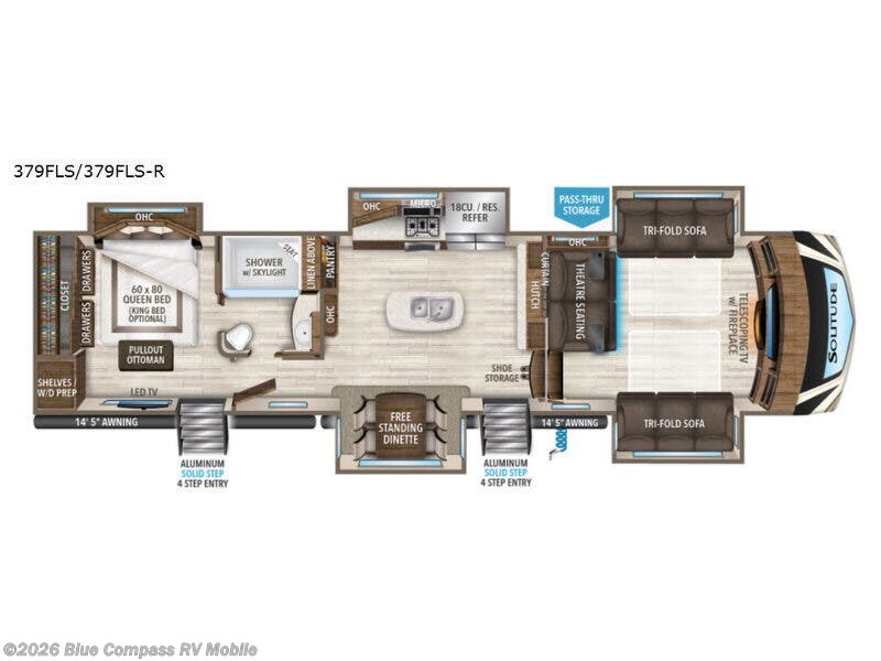 2018 Grand Design Solitude 379FLS - Used Fifth Wheel For Sale by Blue Compass RV Mobile in Theodore, Alabama features Slideout