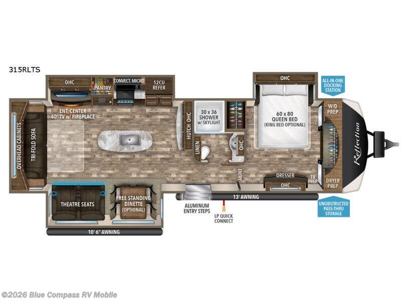 2018 Grand Design Reflection 315RLTS - Used Fifth Wheel For Sale by Blue Compass RV Mobile in Theodore, Alabama features Slideout
