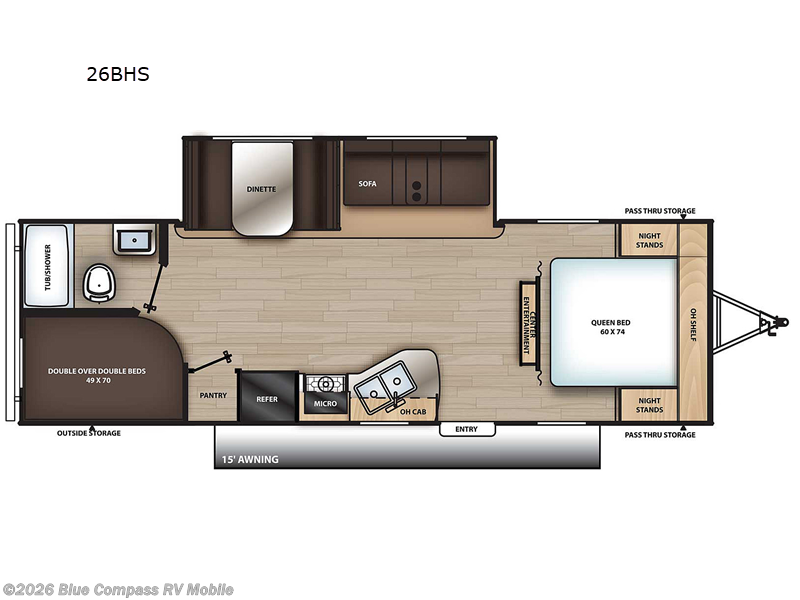 2024 Forest River Aurora 26BHS - Used Travel Trailer For Sale by Blue Compass RV Mobile in Theodore, Alabama features Slideout